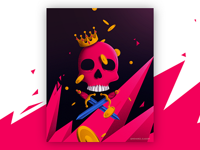 the king's skull ai death design gold illustration illustration art illustrator king skull vector