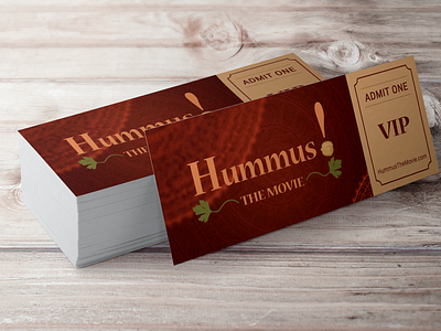 Ticket Design for Hummus! The Movie brand design branding design graphic design graphics illustration non profit photoshop print print design ticket design