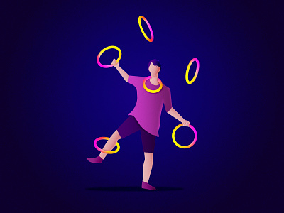 Juggler No. 02 character circus color design illustration juggling vector