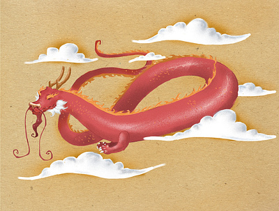 Dragon chinese chinese culture chinese dragon cute cute art dragon illustration illustration art kids books artist red dragon