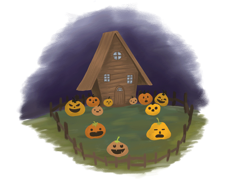 spooky house autumn creepy cute cute art design digital illustration illustration illustration art inktober inktober2019 jackolantern kids books artist pumpkins scary