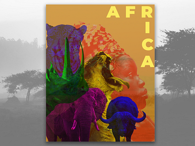 Africa Big 6 africa design gradient graphic graphic design graphicdesign photoshop typography