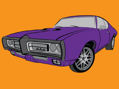 Pontiac GTO car design illustration illustrator muscle car vector vector illustration