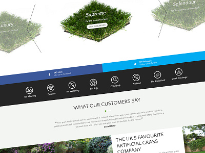 Trulawn Website clean grass icons lawn slider social webdesign website