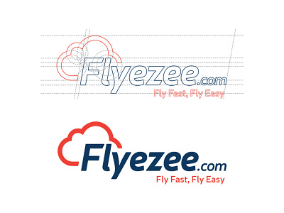 Flyeeze Logo blue easy fly identity logo red