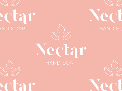 nectar branding concept aesthetic brand identity branding design hand soap icon logo pink typography