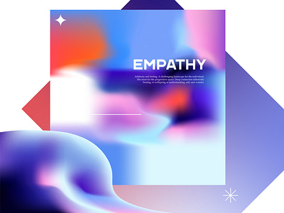 Empathy aesthetic blue design empathy gradient melted modern pink typography vector