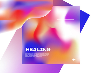 healing aesthetic blue branding design gradient liquid melt meltdown pink typography vector