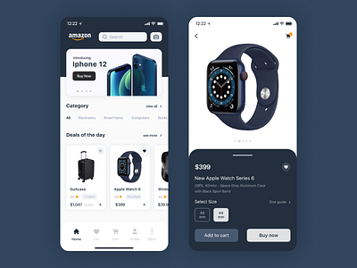 Amazon Online Store App animation app app design design flat ios ios app mobile app mobile design ui ux web