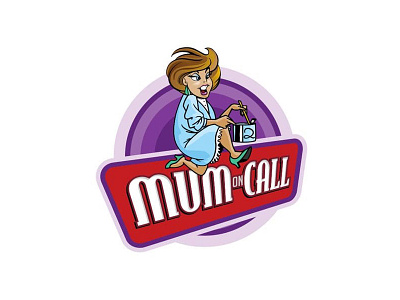 Mum On Call logo illustration logo mum