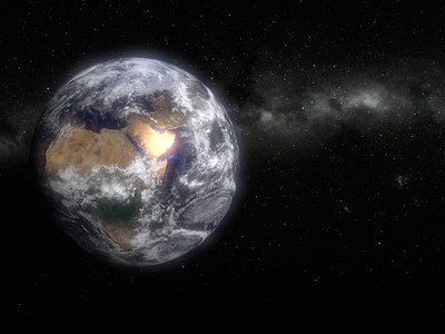 Earth and Space 3d blender clouds earth infinity space stars