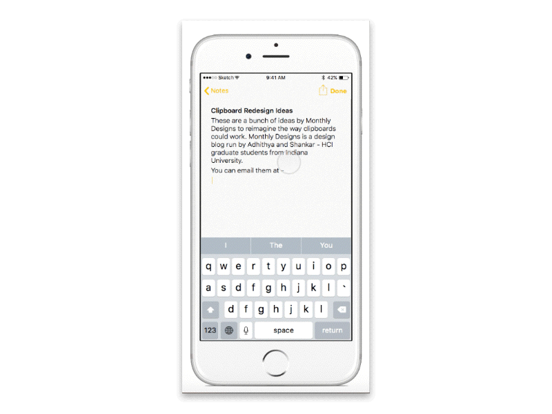 Clipboard Reimagination clipboard concept design gif interactiondesign ios mobile uxd