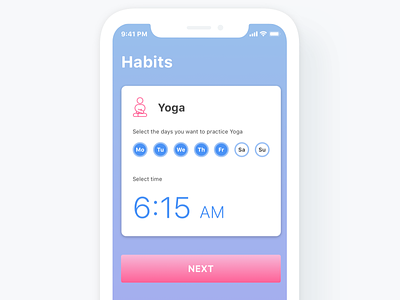 Habits design habit productivity ui ux yoga