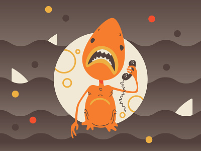 Phone home? 80s brown et halloween jaws monster moon orange sharks water