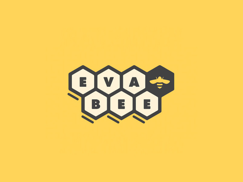 Personal chef logo yellow honeycomb pentagon bees logo