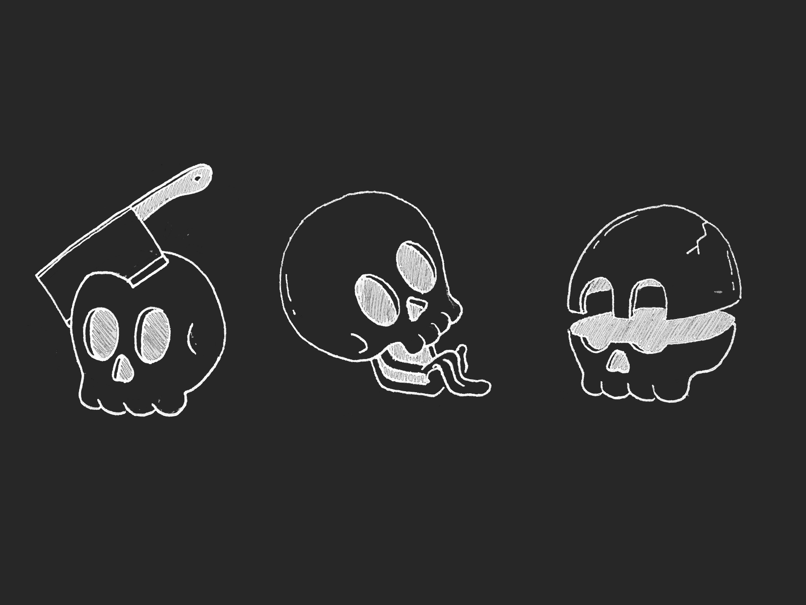 Skulls flat illustration illustration