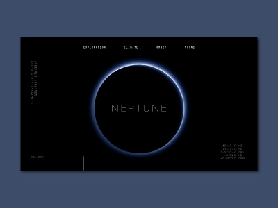 Neptune Concept design desktop flat layout typography ui web web design