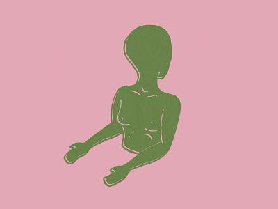 Alien (fe)male alien barbie arms experiment flat flat illustration green illustration illustrator pink