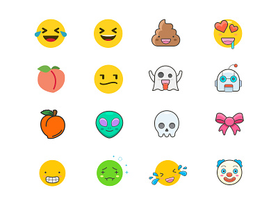 Booty Alert Emoji Set alien app booty emoji emojis faces funny interface phone poop robot ux