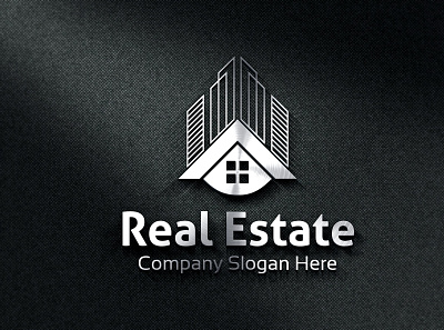 Real Estate Logo branding business city clean design designs elegant estate gray grayscale grey logo modern real estate template templates typography vector