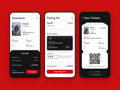 Checkout UI for Movie Booking app design app ui booking checkout design movie app payment ticket ui uidesign