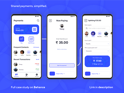 Shared Payments/E-wallet App app app design app ui appui bill splitting payment payment app ui uidesign ux uxdesign uxui