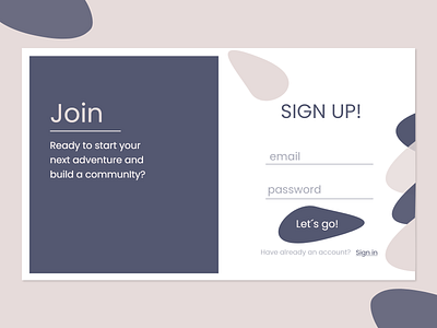 Daily UI 001 - Sign up page adobexd dailyui design signup page ui