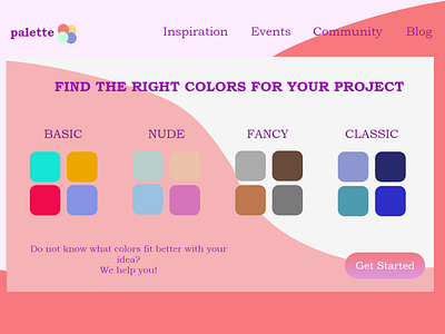 Palette Landing page