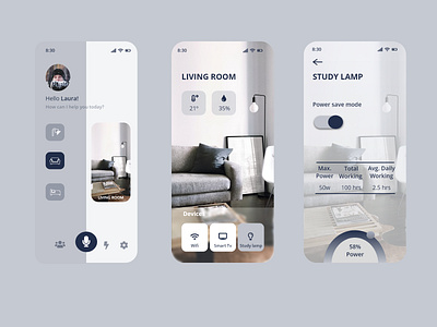 Daily UI 007- Study Lamp Setting adobexd dailyui design settings smart home ui
