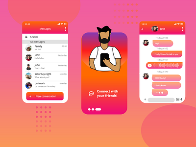 Daily UI 013 / Direct Messaging adobexd connect dailyui design directmessaging illustration ui