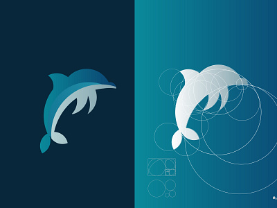 DOLPHIN MARK animal logo brand designer brand identity branding branding agency branding studio design agency hire logo designer logo designer logogrid logogridding