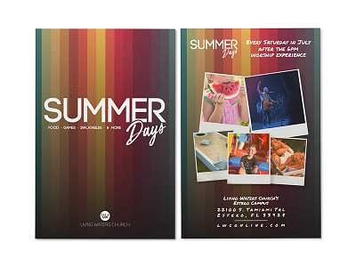 Summer Days Postcard advertising church event summer