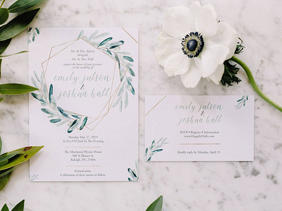 The Hall Wedding branding design invite layout design typography wedding invitation wedding invite