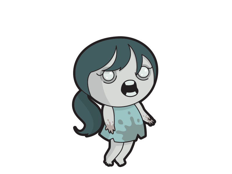 Biter Jump Girl illustration vector zombie