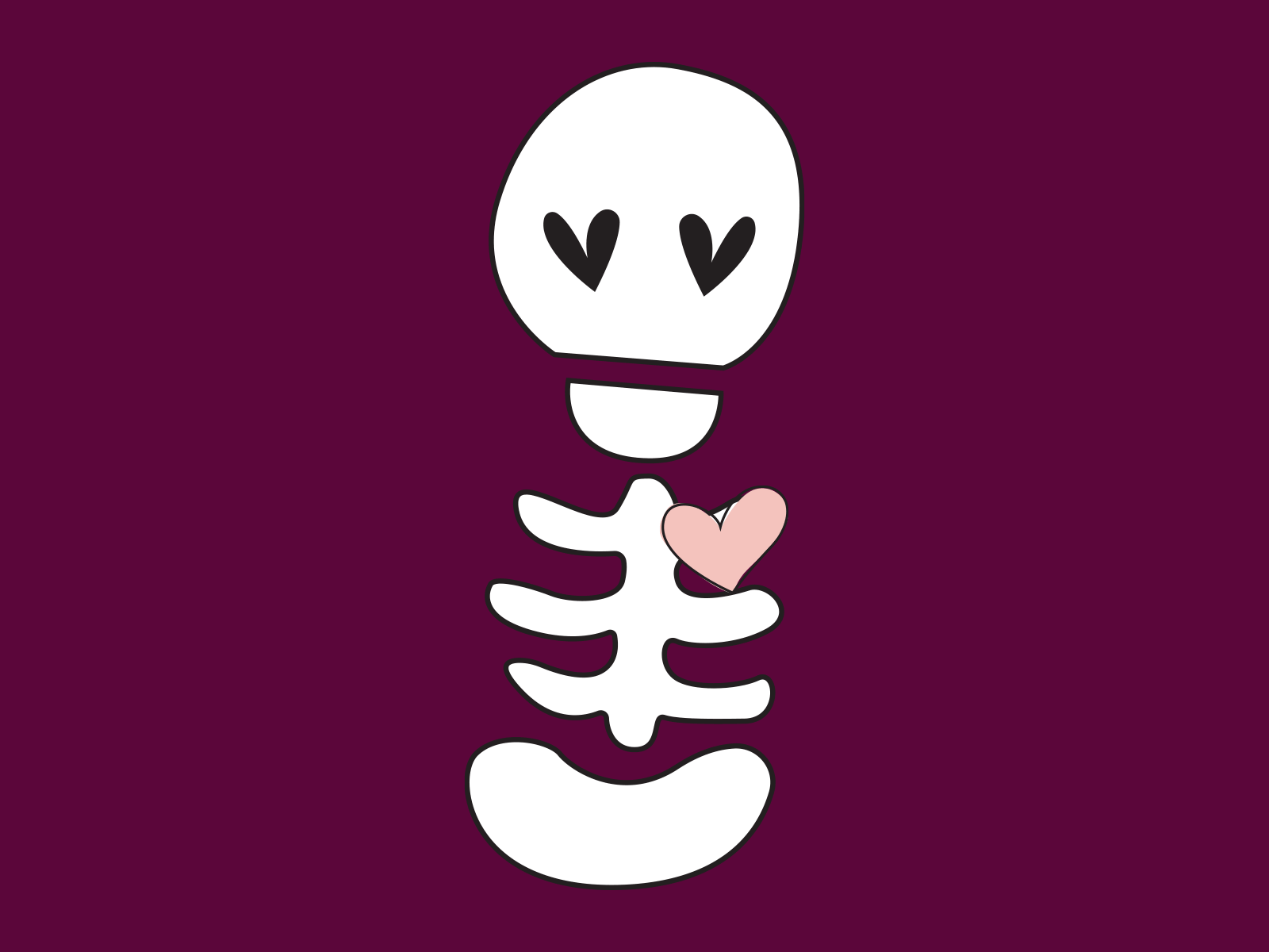 Skeleton Heart design dribble dribbleweeklywarmup gif gif animation hearts illustration love rebound skeleton valentines