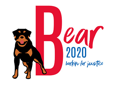 Bear for President 2020 bear branding campaign design dog dribble dribbleweeklywarmup illustration logo rebound rottweiler