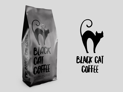 Black Cat Coffee branding cat coffee design designer dribble dribbleweeklywarmup illustration logo mockup product design rebound