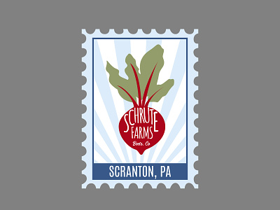 Scranton Postage Stamp beets design dribble dribbleweeklywarmup dwight schrute illustration postage stamp rebound schrute farms scranton the office