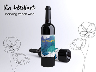 Vin Petillant Mockup branding design dribble dribbleweeklywarmup mockup rebound wine