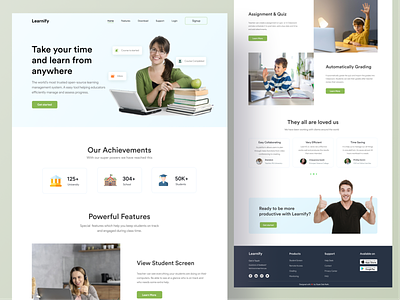 Learning Management System Landing Page Concept