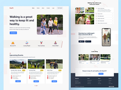 StayFit Landing Page Concept activity burn fat clean event fitness gym health landing page lifestyle minimal personal trainer running ui design ux design webdesign website website design weight loss weightloss workout
