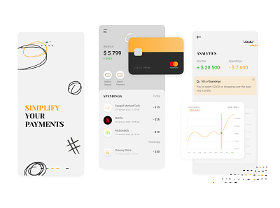 Fintech App analytic banking banking app chart design fintech fintech app income minimal money spendings