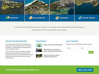 Lake Mac Holiday Parks lake lake mac lake macquarie responsive web web design