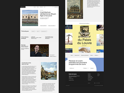 Ecole du Louvre Layout branding design flat interface ui ux vector web