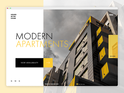 Daily UI 003 architecture black dailyui dailyui 003 dailyuichallenge design futura grey practice ui webdesign yellow