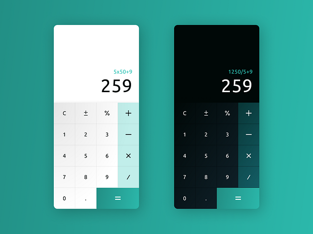 Daily UI 004 - Calculator by Rico Smith on Dribbble