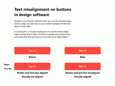 Text misalignment button design design design software designs hints tips tutor tutorial tutorials ui uidesign uidesigns