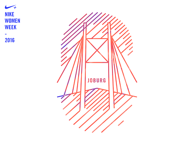 Nike Women's Week Symbol bridge design illustration joburg johannesburg jozi logo nelson mandela nelson mandela bridge nike vector