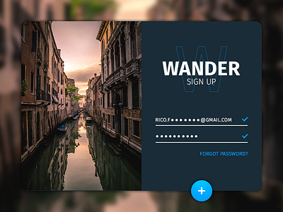 Daily UI 001 001 dailyui dark interface sign up travel ui uxui wander