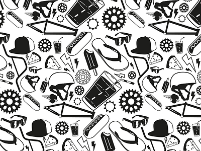 Summer Pattern black bmx illustration pattern summer